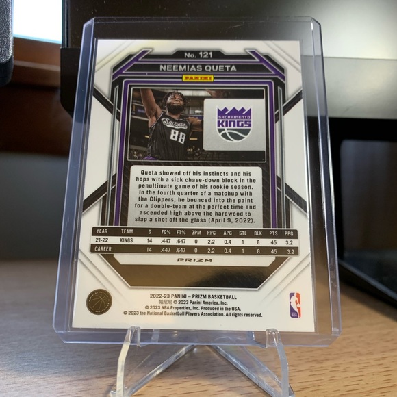 2022-23 Panini Prizm Neemias Queta Silver Prizm #121 Sacramento Kings - Picture 2 of 2